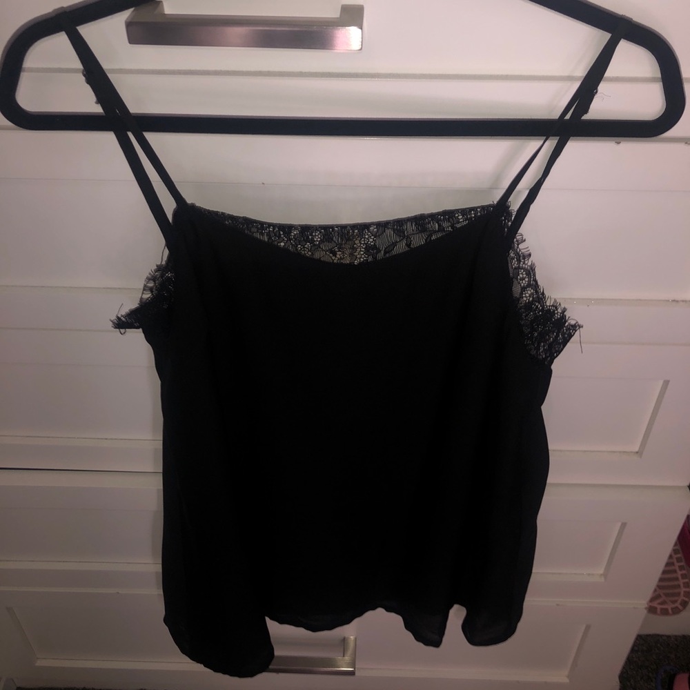 Lace Trim Black Cami